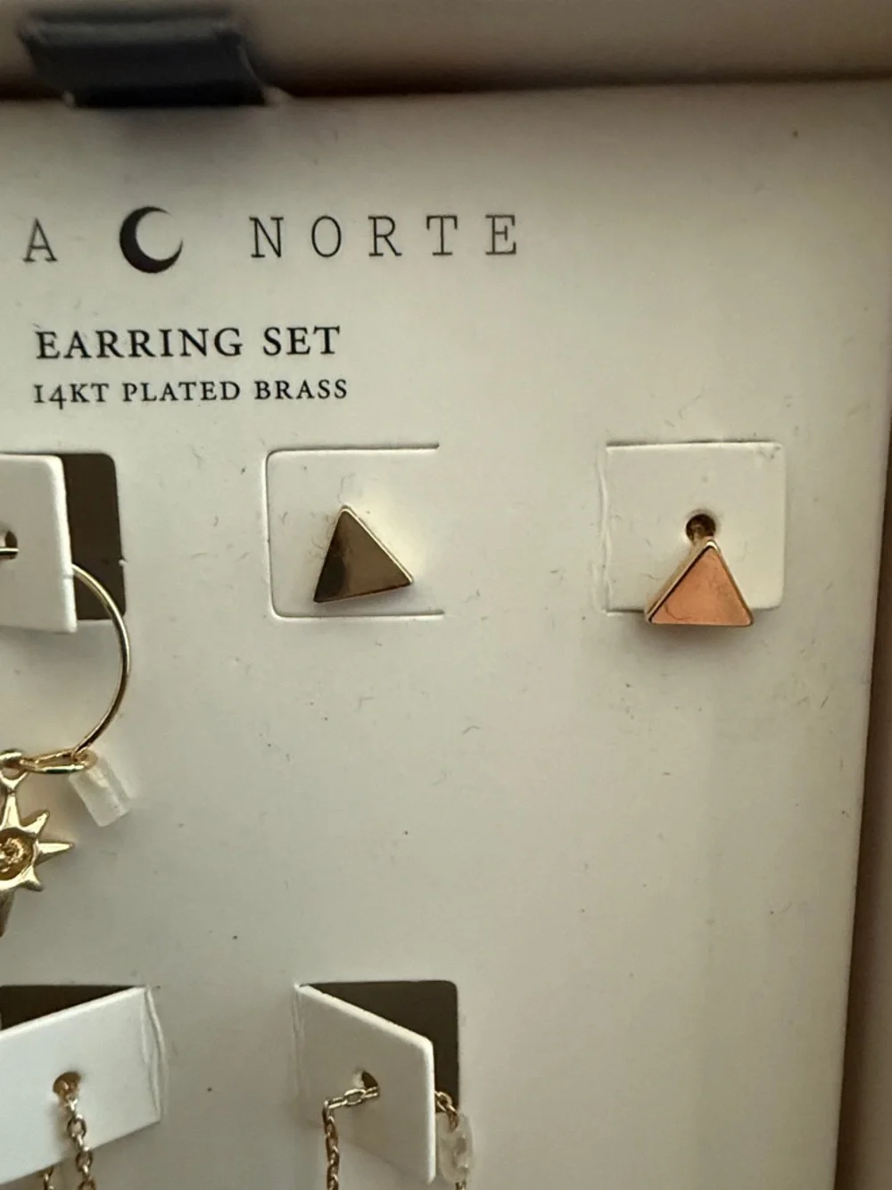 NIB Luna Norte Goldtone Star and Quartz Earring Set of 5 pair - Picture 3 of 8